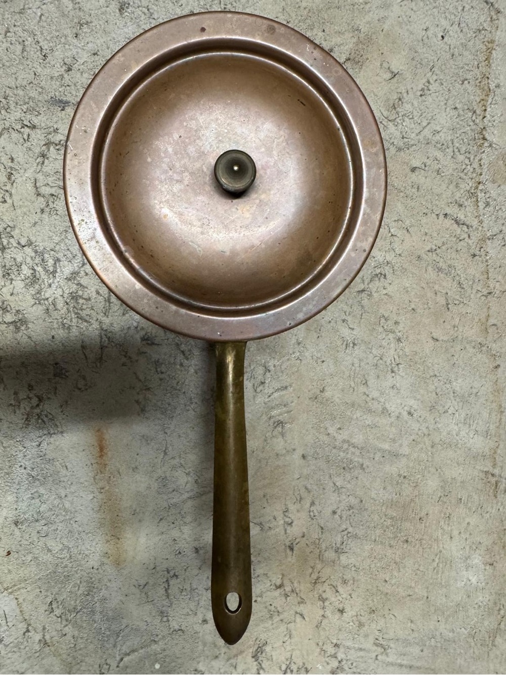 Vintage Copper Frying Pan with Lid - Copper Finish